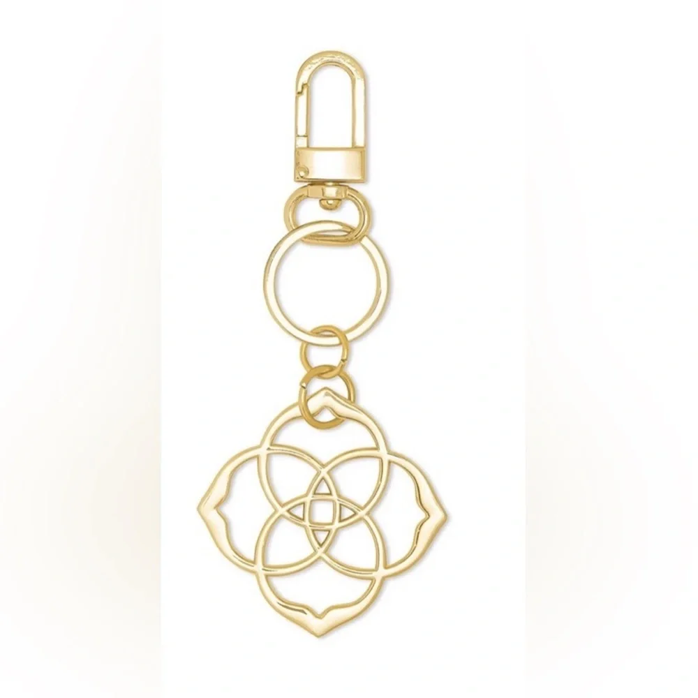 Kendra Scott Gold Plated Dira Medallion Keychain or Bag Charm NEW